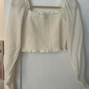 Women's White Smocked Top